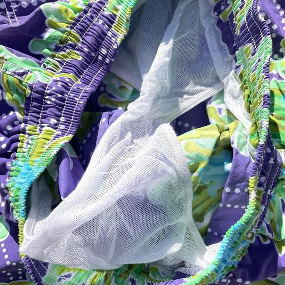 Vilebrequin Swim Trunks Mens Large Purple Green Floral Liner Drawstring - Picture 4 of 6